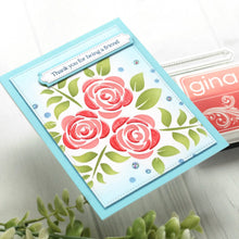 Load image into Gallery viewer, Gina K Designs - Layering Stencil - Shimmering Roses. Available at Embellish Away located in Bowmanville Ontario Canada. Example by Gina K designs Ambasador.
