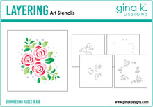 Load image into Gallery viewer, Gina K Designs - Layering Stencil - Shimmering Roses. Available at Embellish Away located in Bowmanville Ontario Canada.
