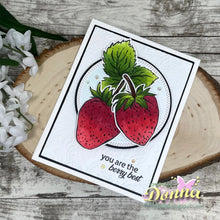Charger l'image dans la galerie, Gina K. Designs - Stamp &amp; Die Set - So Berry Sweet. So Berry Sweet is a stamp &amp; die set by Hannah Drapinski. This set is made of premium clear photopolymer and measures 6" X 8". Available at Embellish Away located in Bowmanville Ontario Canada. Example by Donna.
