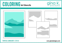 Load image into Gallery viewer, Gina K Designs - Layering Stencil - Tropical Landscape. Available at Embellish Away located in Bowmanville Ontario Canada.
