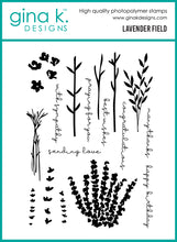 Load image into Gallery viewer, Gina K. Designs - Stamp &amp; Die Set - Lavender Field. At Embellish Away in Bowmanville Ontario Canada.
