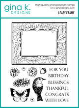 Load image into Gallery viewer, Gina K. Designs - Stamp &amp; Die Set - Leafy Frame. At Embellish Away in Bowmanville Ontario Canada.
