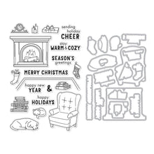 Load image into Gallery viewer, Hero Arts - Clear Stamp &amp; Die Combo - Cozy Study. Get both together in this combo that includes: CM774 Clear Stamp Set and coordinating Frame Cuts. Available at Embellish Away located in Bowmanville Ontario Canada.
