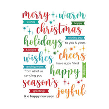 Load image into Gallery viewer, Hero Arts - Hero Transfers - Joyful Christmas Messages. Includes two 6 x 8 inch rub-on transfer sheets featuring multiple designs per sheet. Suitable for all smooth surfaces like paper, tile, acetate, wood, etc. Available at Embellish Away located in Bowmanville Ontario Canada.
