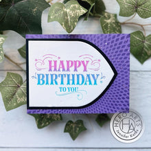 Charger l'image dans la galerie, Hero Arts - Letterpress &amp; Foil Plate - Happy Birthday. Welcome to our first Letterpress + Foil plate for the Spellbinders BetterPress system! This snowy tree scene really stands out when used for foiling. Available at Embellish Away located in Bowmanville Ontario Canada. Example by brand ambassador.

