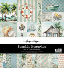 Load image into Gallery viewer, Paper Rose - 12X12 Paper Collection - Seaside Memories. 12 double-sided patterned papers. Available at Embellish Away located in Bowmanville Ontario Canada.
