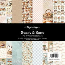 Load image into Gallery viewer, Paper Rose - 6X6 Paper Collection - Heart &amp; Home Memories. 18 double-sided patterned papers. Available at Embellish Away located in Bowmanville Ontario Canada.
