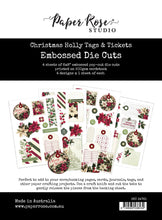 Load image into Gallery viewer, Paper Rose - Embossed Die Cuts - Christmas Holly Tags &amp; Tickets. 4 x A5 sheets of pop-out die cuts. 200gsm. At Embellish Away in Bowmanville Ontario Canada.
