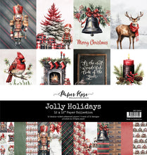 Load image into Gallery viewer, Paper Rose Studio - 12x12 Paper Collection - Jolly Holidays. Expertly curated for the festive holiday season, the Jolly Holidays Collection showcases a classic red and green color palette with touches of black. Available at Embellish Away located in Bowmanville Ontario Canada.

