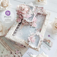 Load image into Gallery viewer, Prima Marketing - Double-Sided Paper Pad 8"X8" 32/Pkg - French Blue. A sweet melody, a vintage poem on a worn piece of paper, an endearing note handwritten into a journal. Available at Embellish Away located in Bowmanville Ontario Canada. Example by brand ambassador.
