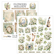Charger l'image dans la galerie, ScrapBoys - 12X12 Paper Pad - Flowers Melody. 12 sheets with bonus on the back of the cover - 250 gsm. Available at Embellish Away located in Bowmanville Ontario Canada.
