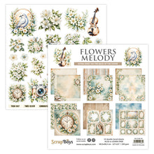 Charger l'image dans la galerie, ScrapBoys - 12X12 Paper Pad - Flowers Melody. 12 sheets with bonus on the back of the cover - 250 gsm. Available at Embellish Away located in Bowmanville Ontario Canada.
