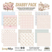 Charger l'image dans la galerie, ScrapBoys - 12X12 Paper Pad - Shabby Pack. 12 sheets with 2 extra cutting sheets. Available at Embellish Away located in Bowmanville Ontario Canada.
