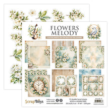 將圖片載入圖庫檢視器 ScrapBoys - 8X8 Paper Pad - Flowers Melody. 12 sheets with 2 bonus on the back of the covers. Available at Embellish Away located in Bowmanville Ontario Canada.
