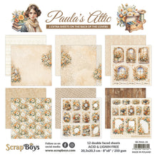 Charger l'image dans la galerie, ScrapBoys - 8X8 Paper Pad - Paula's Attic. 12 sheets with 2 bonus on the back of the covers. Available at Embellish Away located in Bowmanville Ontario Canada.
