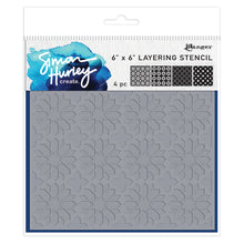 Cargar imagen en el visor de la galería, Simon Hurley create. - Stencil 6X6 - Star Tile - 4 Pieces. Available at Embellish Away located in Bowmanville Ontario Canada.
