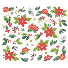 Load image into Gallery viewer, Simple Stories - Bits &amp; Pieces - Floral - Santa's Village. Die-cuts are a great addition to scrapbook pages, greeting cards and more! The perfect embellishment for all your paper crafting needs! Contains 46 Die Cut Pieces with gold foil accents. Available at Embellish Away located in Bowmanville Ontario Canada.
