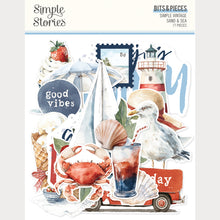將圖片載入圖庫檢視器 Simple Stories - Bits &amp; Pieces - Simple Vintage Sand &amp; Sea. 77 Die Cut Cardstock Pieces. Available at Embellish Away in Bowmanville Ontario Canada.
