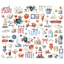 將圖片載入圖庫檢視器 Simple Stories - Bits &amp; Pieces - Simple Vintage Sand &amp; Sea. 77 Die Cut Cardstock Pieces. Available at Embellish Away in Bowmanville Ontario Canada.

