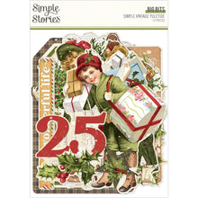 Load image into Gallery viewer, Simple Stories - Bits &amp; Pieces Die-Cuts - Big - Simple Vintage Yuletide. Die-cuts are a great addition to scrapbook pages, greeting cards and more! This package contains Bits &amp; Pieces 17 Die Cut Cardstock Pieces. Available at Embellish Away located in Bowmanville Ontario Canada.

