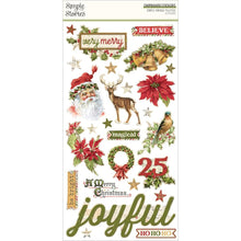 Load image into Gallery viewer, Simple Stories - Chipboard Stickers 6"X12" - Simple Vintage Yuletide. Stickers can be a fun embellishment, a whimsical accent or add elegant polish to scrapbook pages, greeting cards, mixed media and more. This package contains 26 Chipboard Stickers. Available at Embellish Away located in Bowmanville Ontario Canada.

