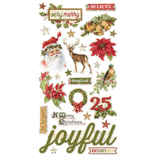 Load image into Gallery viewer, Simple Stories - Chipboard Stickers 6"X12" - Simple Vintage Yuletide. Stickers can be a fun embellishment, a whimsical accent or add elegant polish to scrapbook pages, greeting cards, mixed media and more. This package contains 26 Chipboard Stickers. Available at Embellish Away located in Bowmanville Ontario Canada.

