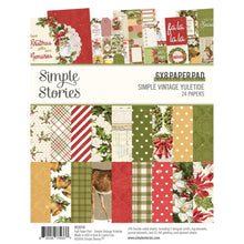 Load image into Gallery viewer, Simple Stories - Double-Sided Paper Pad 6"X8" - 24/Pkg - Simple Vintage Yuletide. This package contains 24 Double-Sided Sheets, including 2 designer prints, journal elements, tag elements and (2) 3x4 greeting card element sheets. Available at Embellish Away located in Bowmanville Ontario Canada.
