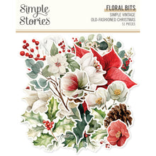 Load image into Gallery viewer, Simple Stories - Floral Bits &amp; Pieces - Simple Vintage Old-Fashioned Christmas. 51 Die Cut Pieces. Available at Embellish Away in Bowmanville Ontario Canada.

