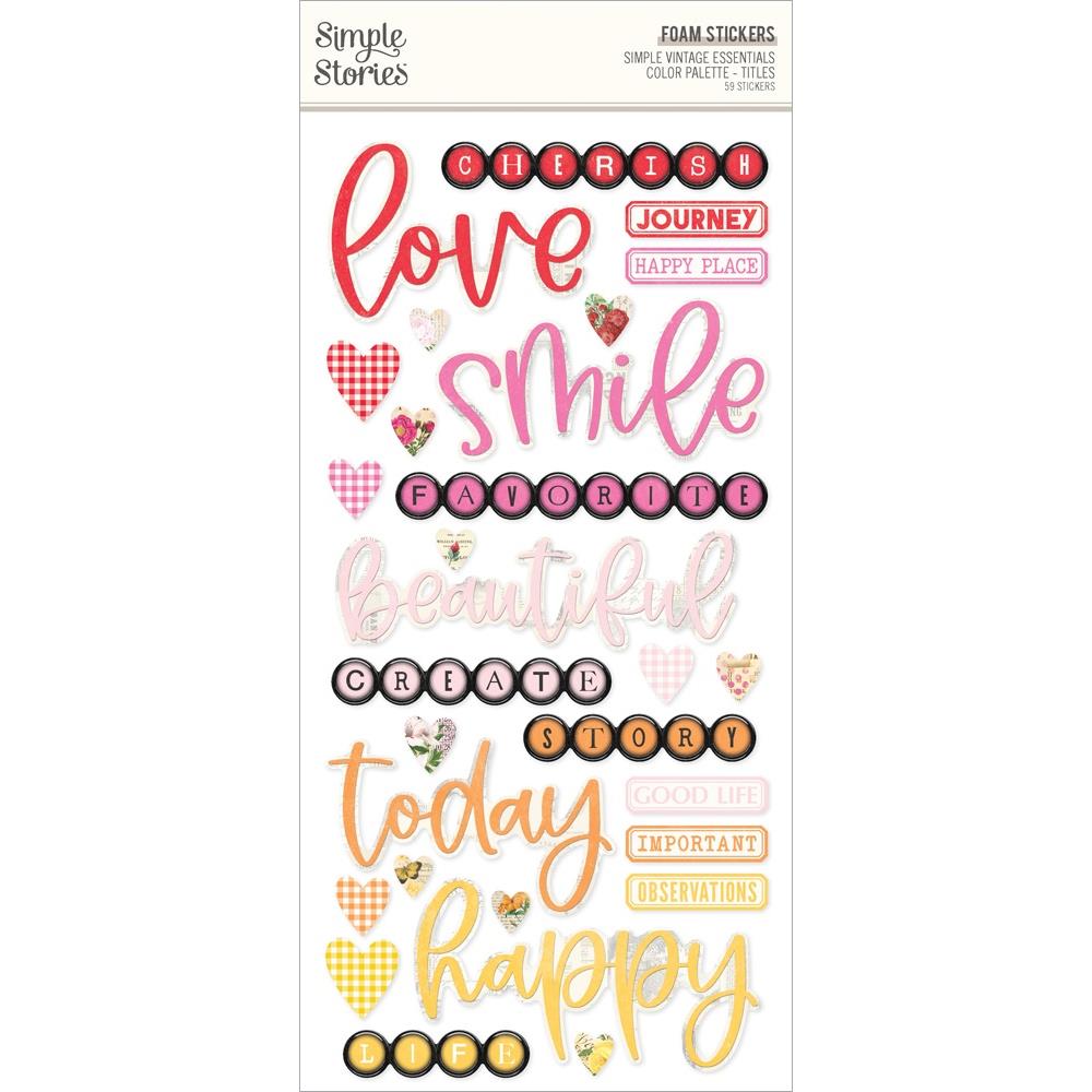 Simple Stories - Foam Stickers - Simple Vintage Essentials Color Palet ...