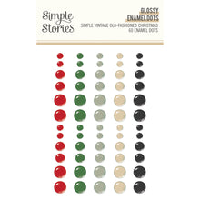 將圖片載入圖庫檢視器 Simple Stories Glossy Enamel Dots Vintage Old-Fashioned Christmas. 60 pieces, 5 colors, 3 sizes, 4 of each size. At Embellish Away in Bowmanville Ontario Canada.
