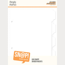Load image into Gallery viewer, Simple Stories - SNAP! Divider Binder Inserts - 6" x 8". 6x8 Tab Dividers - 4 Divider Binder Inserts. Available at Embellish Away in Bowmanville Ontario Canada.
