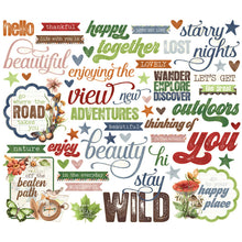 Load image into Gallery viewer, Simple Stories - Sentiment Bits &amp; Pieces - Simple Vintage Woodlands. 53 Die Cut Cardstock Pieces. Available at Embellish Away located in Bowmanville Ontairo Canada.
