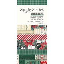 Charger l'image dans la galerie, Simple Stories - Washi Tape 5/Pkg - Simple Vintage 'Tis The Season. Washi tapes are multi purpose tapes that can be used to embellish journals, artwork, mixed media, greeting cards and more.  Available at Embellish Away located in Bowmanville Ontario Canada.
