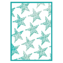 Cargar imagen en el visor de la galería, Sizzix Framelits Die Set w/A4 Stencil Set by Vicki Boutin Script Layering Stars. 2 stencils and 3 dies. At Embellish Away located in Bowmanville Ontario Canada.
