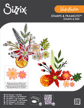 Load image into Gallery viewer, Sizzix - Framelits Die Set w/Stamps by Vicki Boutin - Winter Florals. 24 stamps and 44 dies. Available at Embellish Away located in Bowmanville Ontario Canada.
