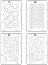 Load image into Gallery viewer, Sizzix - Layered Stencils by Willow Wolfe - Backgrounds (4pk). Available at Embellish Away located in Bowmanville Ontario Canada.
