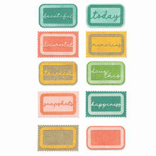 Load image into Gallery viewer, Sizzix - Thinlits Die Set by 49 And Market - Snap and Swap Postage Label (13 pk). Available at Embellish Away located in Bowmanville Ontario Canada.
