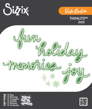 Load image into Gallery viewer, Sizzix - Thinlits Die Set by Vicki Boutin - Holiday Script. (15pk). Available at Embellish Away located in Bowmanville Ontario Canada.
