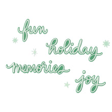Load image into Gallery viewer, Sizzix - Thinlits Die Set by Vicki Boutin - Holiday Script. (15pk). Available at Embellish Away located in Bowmanville Ontario Canada.
