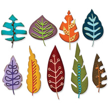 गैलरी व्यूवर में इमेज लोड करें, Sizzix - Thinlits Dies By Tim Holtz - 18/Pkg - Artsy Leaves. Inspired by all things autumnal, in Tim's signature style, these beautiful leaf shapes are perfect to work as the center of your project, or for adorning seasonal makes. Available at Embellish Away located in Bowmanville Ontario Canada. Example by brand ambassador.
