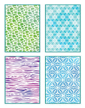 Load image into Gallery viewer, Sizzix - Vicki Boutin - A6 Stencil - Background Textures. Available at Embellish Away located in Bowmanville Ontario Canada.
