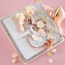 Load image into Gallery viewer, Spellbinders - 3D Embossing Folder - Haberdashery Buttons. Size: 5.50 x 8.50 in./13.97 x 21.60 cm. Available at Embellish Away in Bowmanville Ontario Canada. Example by brand ambassador.

