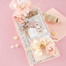Load image into Gallery viewer, Spellbinders - 3D Embossing Folder - Ribbons &amp; Seams. Approx. Size: 5.50 x 8.50 in./13.97 x 21.60 cm. Available at Embellish Away in Bowmanville Ontario Canada. Example by brand ambassador.
