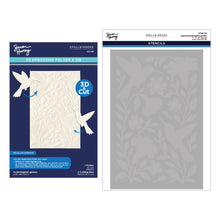 Cargar imagen en el visor de la galería, Spellbinders BUNDLE 3D Embossing Folder &amp; Stencil Bundle - Hummingbird Garden. By Simon Hurley. Available at Embellish Away in Bowmanville Ontario Canada
