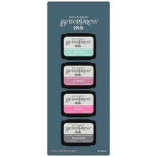 Charger l'image dans la galerie, Spellbinders - BetterPress Letterpress Mini Ink Pad Set - 4/Pkg - Jet Set. Jet Set BetterPress Ink Mini Set includes four 1.25 x 1.75-inch ink pads in colors of Garnet, Taffy, Cruise, and Thunder for rich, vibrant hues reminiscent of summer vacations. Available at Embellish Away located in Bowmanville Ontario Canada.

