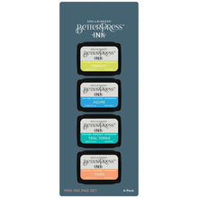 Charger l'image dans la galerie, Spellbinders - BetterPress Letterpress Mini Ink Pad Set - 4/Pkg - Tropical. Tropical Ink Mini Set includes four 1.25 x 1.75-inch ink pads in the colors of Peridot, Tiger, Teal Topaz, and Azure for a set that conjures sunny days and ocean vistas. Available at Embellish Away located in Bowmanville Ontario Canada.
