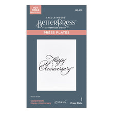 Load image into Gallery viewer, Spellbinders - BetterPress Plate - Copperplate Happy Everything - Copperplate Happy Anniversary. At Embellish Away in Bowmanville Ontario Canada.
