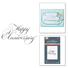 Load image into Gallery viewer, Spellbinders - BetterPress Plate - Copperplate Happy Everything - Copperplate Happy Anniversary. At Embellish Away in Bowmanville Ontario Canada.

