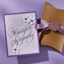 Load image into Gallery viewer, Spellbinders - BetterPress Plate - Copperplate Happy Everything - Copperplate Heartfelt Sympathy. At Embellish Away in Bowmanville Ontario Canada. Example by brand ambassador.
