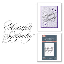 Load image into Gallery viewer, Spellbinders - BetterPress Plate - Copperplate Happy Everything - Copperplate Heartfelt Sympathy. At Embellish Away in Bowmanville Ontario Canada.

